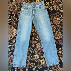 Levi’s Original 501 Button Fly Women’s Jeans Embroidered Pockets 27 Waist/30 L